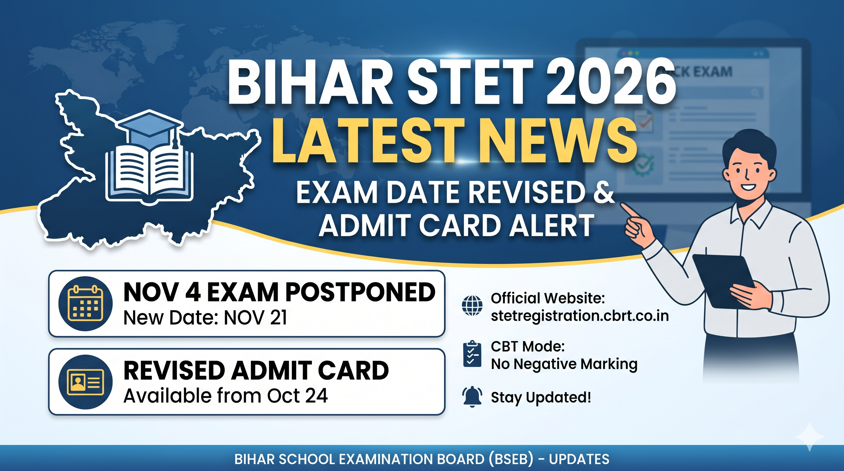 Bihar STET 2026 Latest News and Updates: Exam Date Revised & Admit Card Details